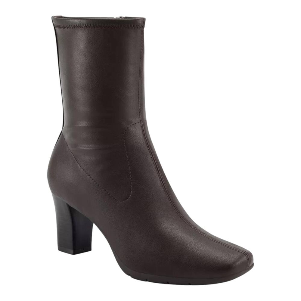 Aerosoles Women's Cinnamon Block Heel Tailored Booties Brown Size 6
